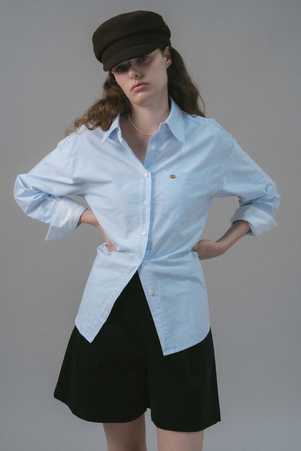 ANEDIT - 셔츠 - U Oxford Sleeves Point Shirt_2colors