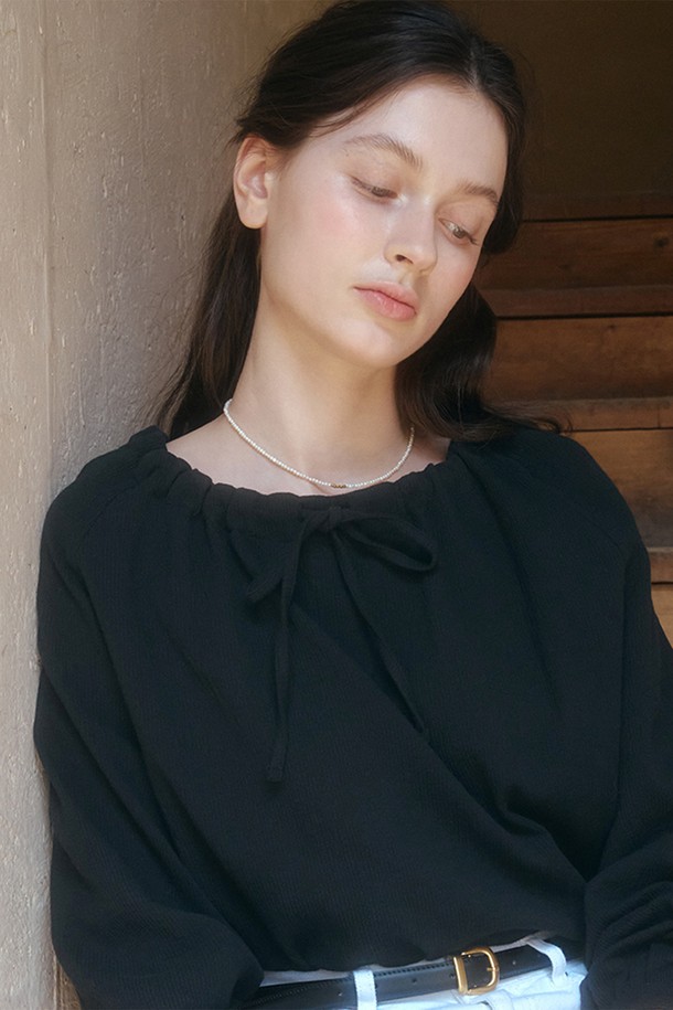 ANEDIT - 블라우스 - U Balloon Shirring Blouse_2colors