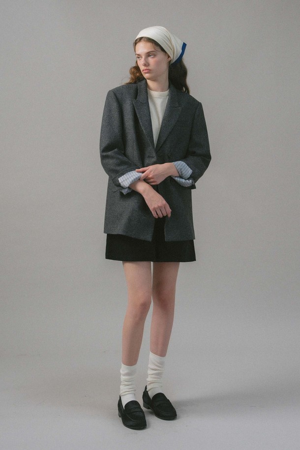 ANEDIT - 자켓 - U Leah Wool Double Jacket_Mix Gray