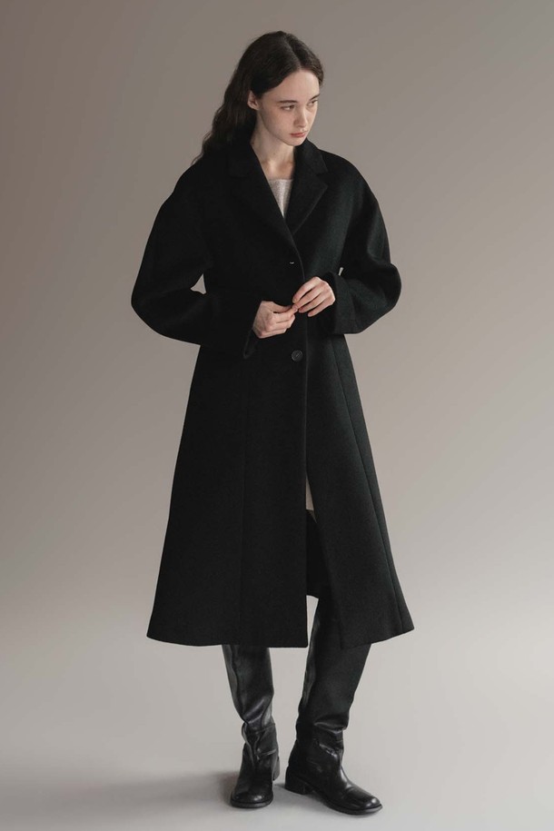 ANEDIT - 코트 - F Wool Silhouette Coat_Black