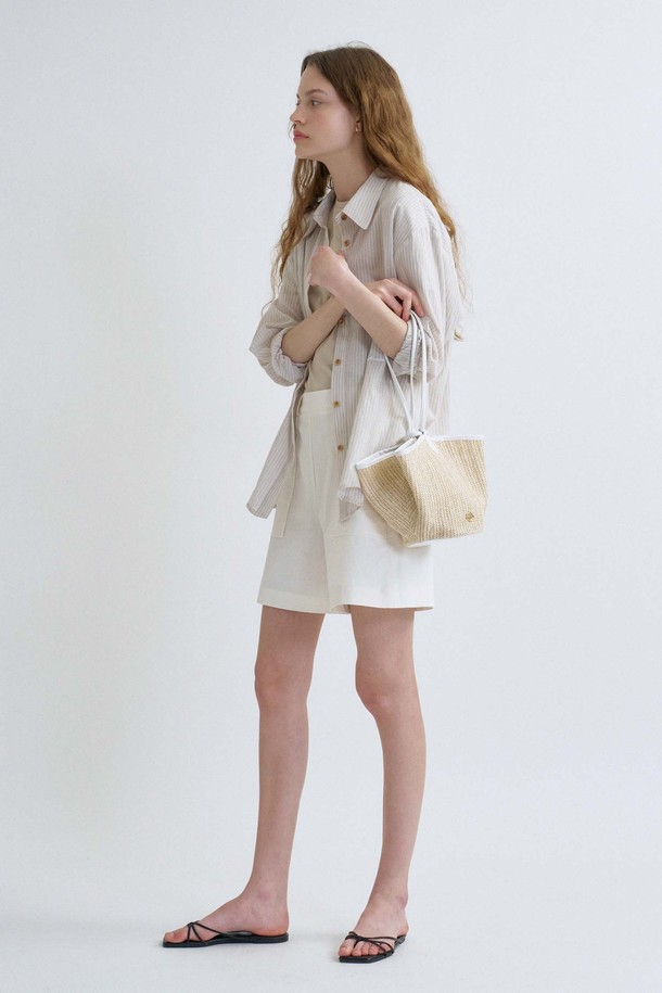 ANEDIT - 숄더백 - S Holiday Ratan Bucket Bag_White