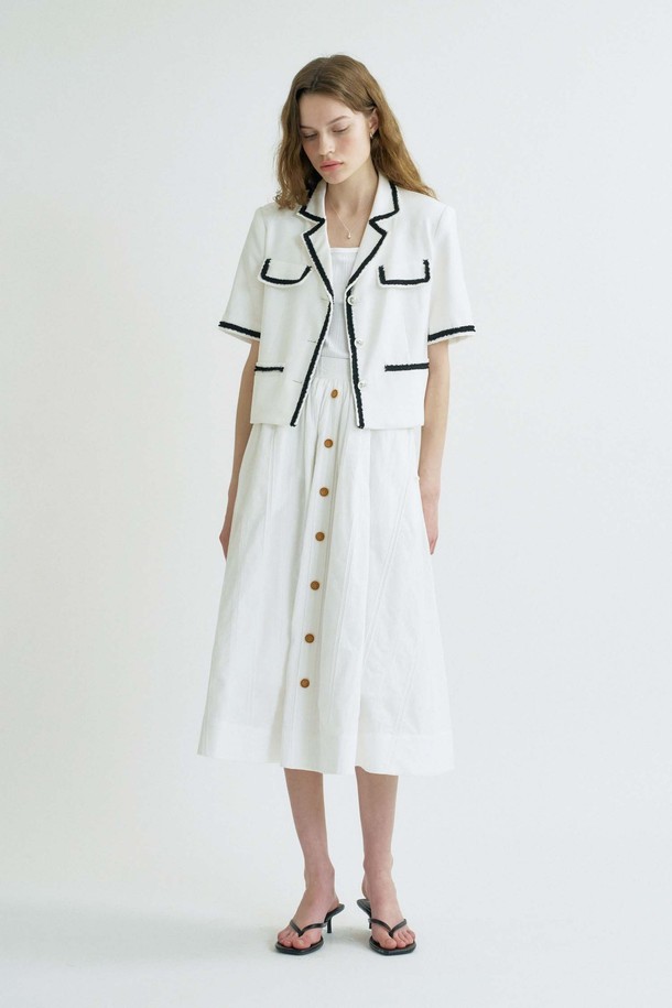 ANEDIT - 자켓 - S Trimming Half Summer Jacket_White