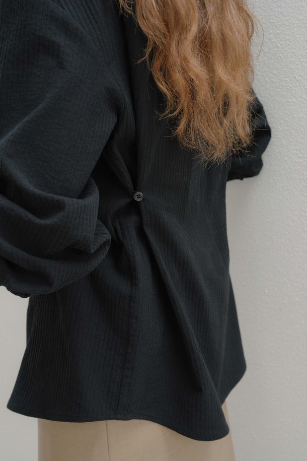 ANEDIT - 블라우스 - U Silhouette 3way Texture Shirt_2colors