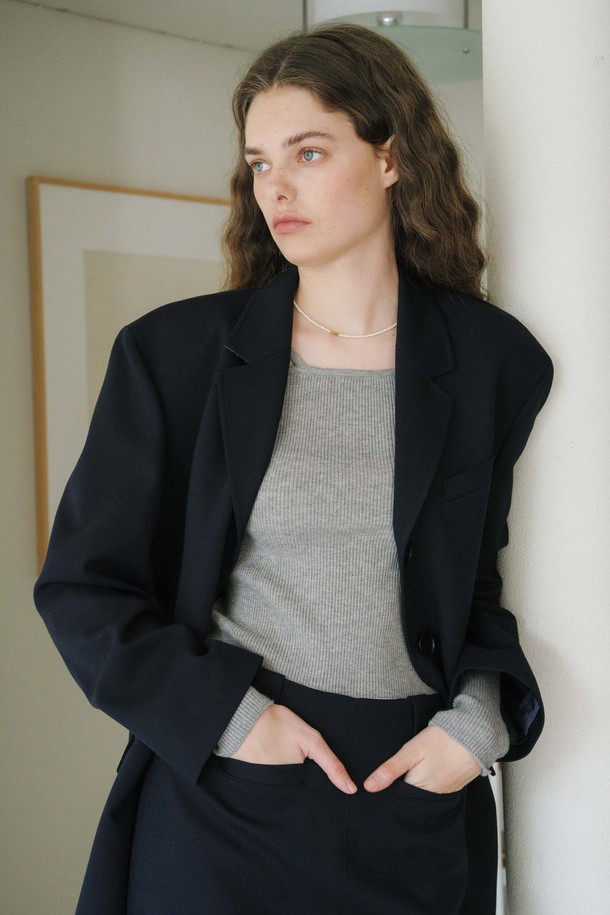 ANEDIT - 자켓 - U Zoe Wool Single Breast Jacket_Navy