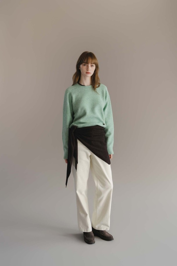 ANEDIT - 롱/미디팬츠 - F Fleece Straight Cotton Pants_Ecru