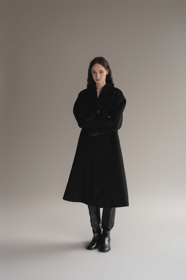 ANEDIT - 코트 - F Wool Silhouette Coat_Black