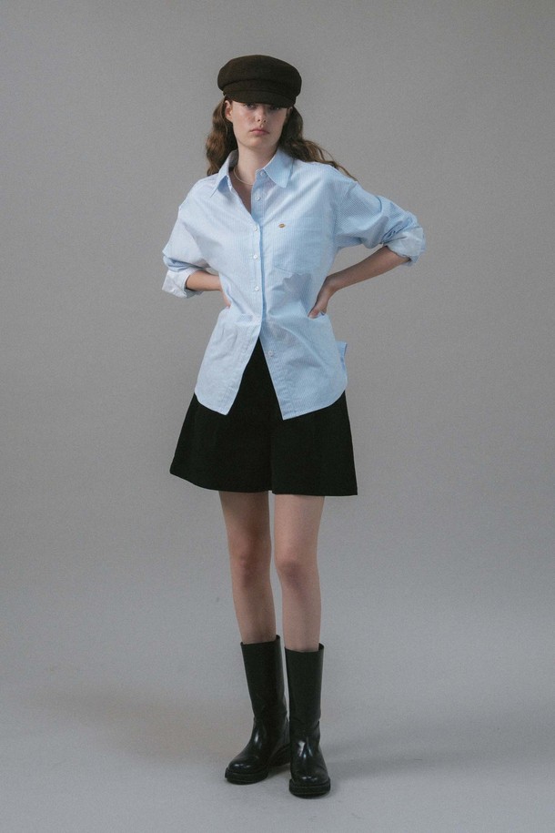 ANEDIT - 셔츠 - U Oxford Sleeves Point Shirt_2colors