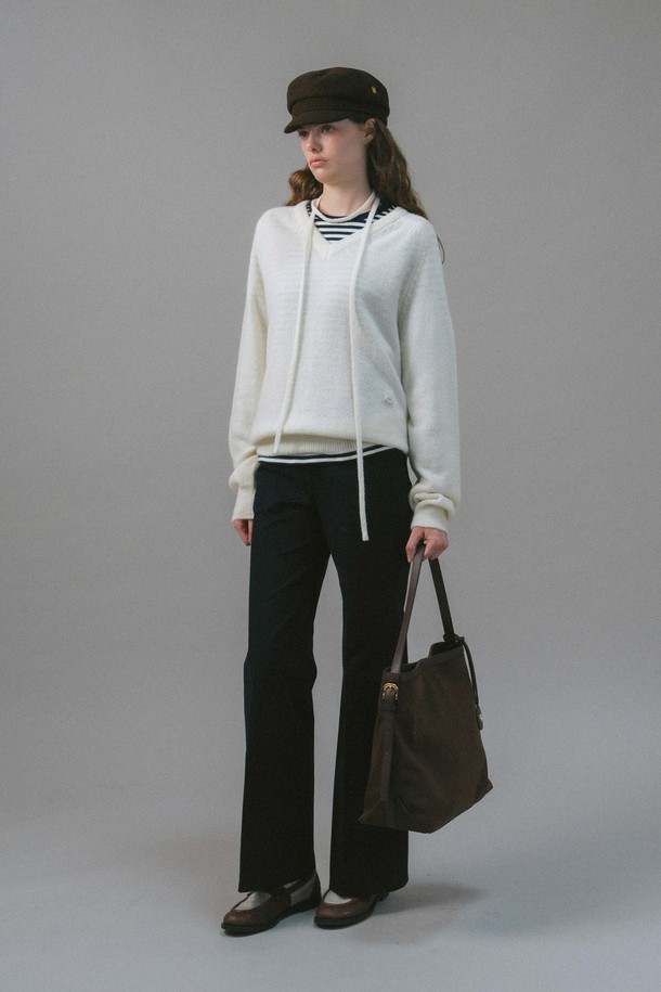 ANEDIT - 스웨터 - U String Wool V Neck Pullover_Sugar