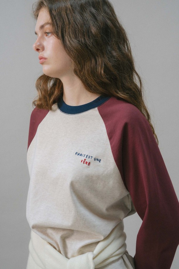 ANEDIT - 긴소매 티셔츠 - U Needlepoint Raglan Tshirt_2colors