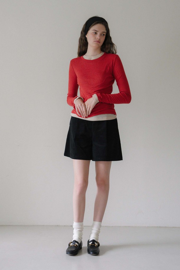 ANEDIT - 긴소매 티셔츠 - U Wool Layered Sleeve Tshirt_8colors