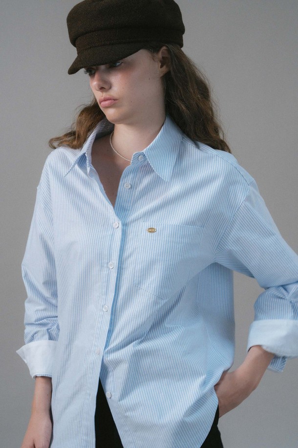 ANEDIT - 셔츠 - U Oxford Sleeves Point Shirt_2colors