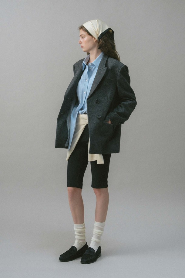 ANEDIT - 자켓 - U Leah Wool Double Jacket_Mix Gray