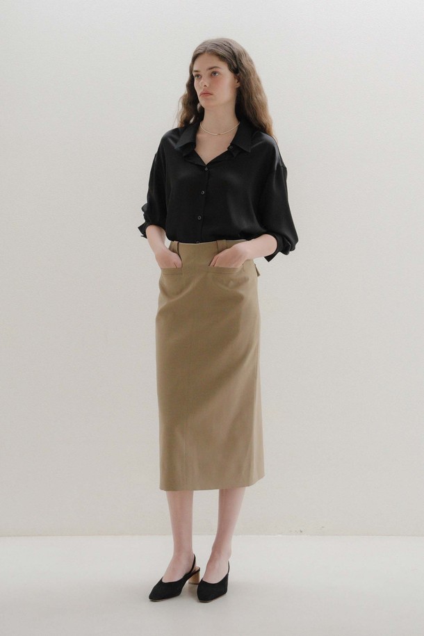 ANEDIT - 셔츠 - U Silky Classic Shirt_Black