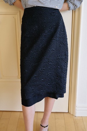 Jacquard Layer Skirt_Black