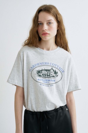 S Cottage Printing Tshirt_White Melange