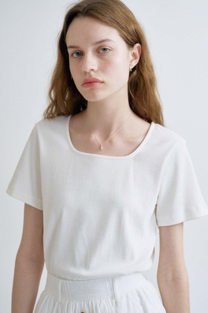 S Square Neck Rib Tshirt_3colors