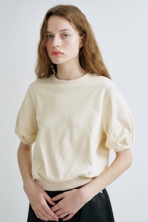 S Volume Sleeve Sweatshirt_Butter