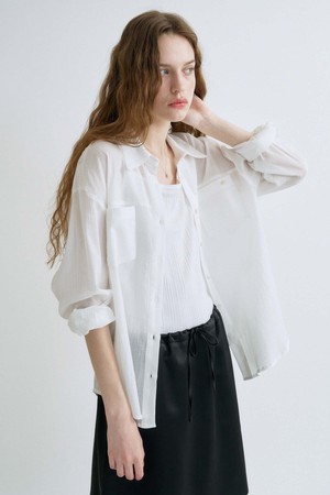 S See Through Pocket Shirt_White