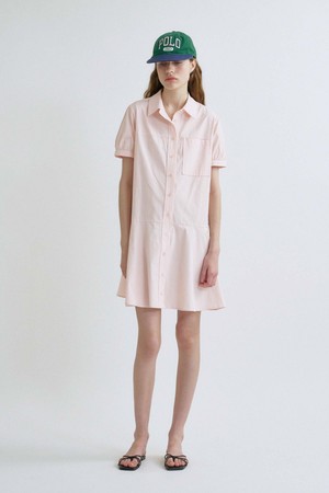 S Flare Half Shirt Dress_Pink