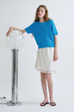 S Hand Stitch Summer Slub Knit_Blue