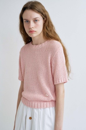 S Hand Stitch Summer Slub Knit_Mix Pink