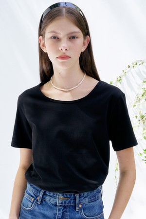 S U Neck Half Tshirt_2colors