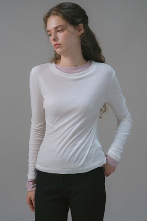 U Wool Layered Sleeve Tshirt_8colors