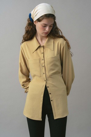 U Stitch Point Slim Shirt_2colors