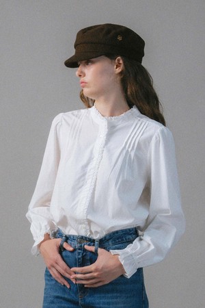 U Lace Ruffle Blouse_Ivory