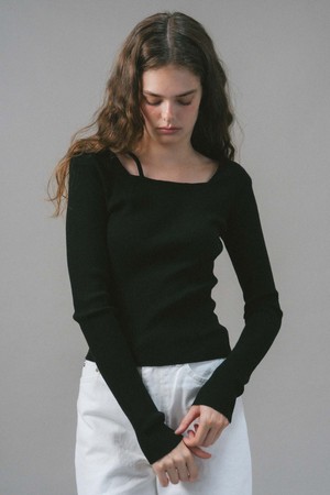 U Strap Square Neck Knit_4colors