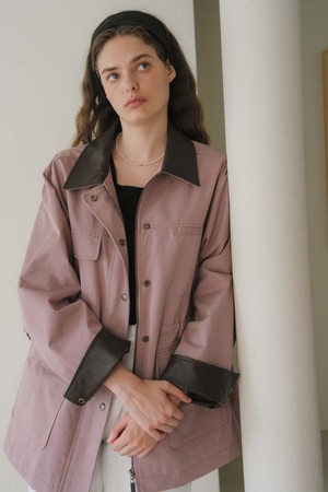 U Elodie Hunting Jacket_Ash Rose