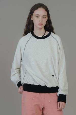 F Stitch Velour Sweatshirt_Melange