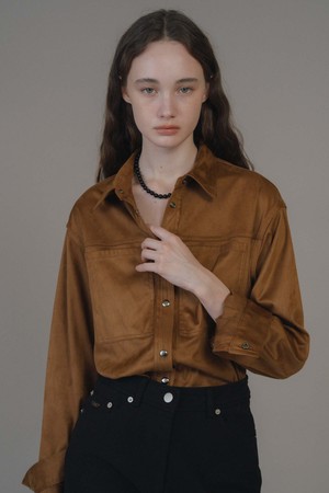 F Suede Loose Fit Shirt_Mocha