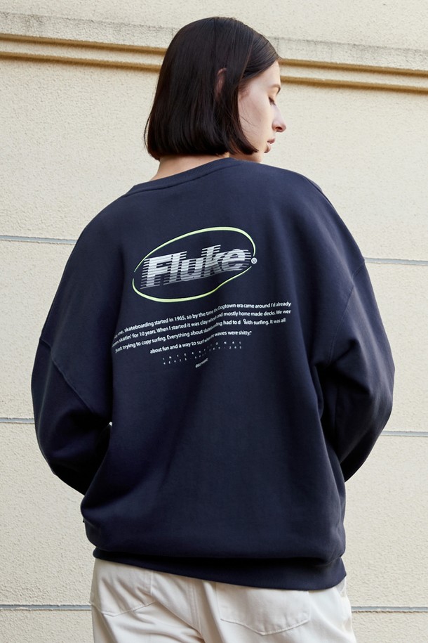 FLUKE - 스웨트셔츠 - 플루크 서클 로고 기모 맨투맨 티셔츠 FMT3064 / 4color