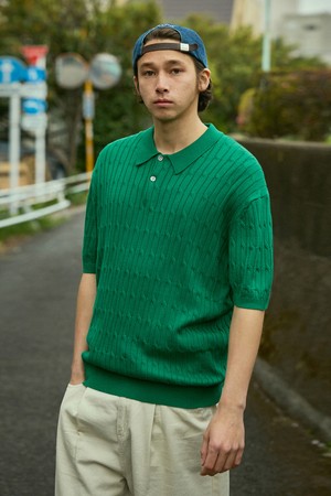 케이블 카라 쿨 드라이 반팔 니트 MNT110 / 6color