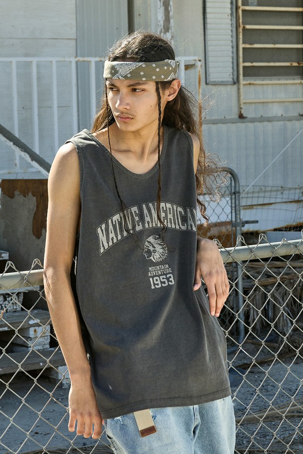 FLUKE - 반팔티셔츠 - 네이티브 아메리칸 피그먼트 슬리브리스 FSL110 / 3color