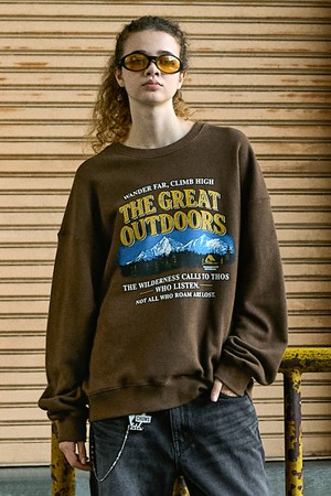 플루크 어치브 그레이트 오버핏 맨투맨 티셔츠 FMT3088-Z / 4color