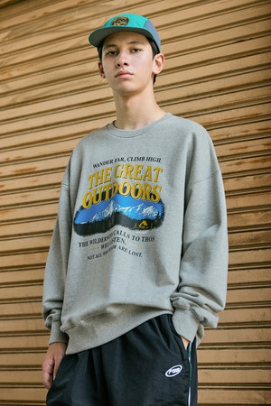 플루크 어치브 그레이트 오버핏 맨투맨 티셔츠 FMT3088-Z / 4color