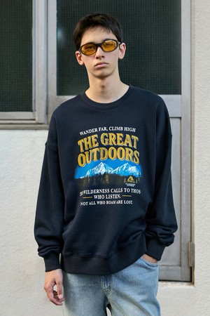 플루크 어치브 그레이트 오버핏 맨투맨 티셔츠 FMT3088-Z / 4color