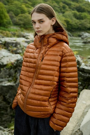 사일런트 시스루 후드 경량 다운패딩 MPJ112 / 4color