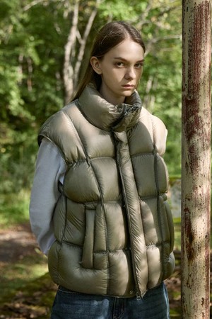 사일런트 시스루 다운 패딩 베스트 MVT103 / 3color