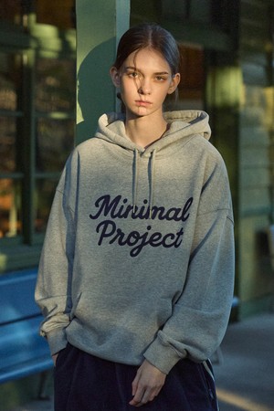 드로잉 체인 스티치 오버핏 후드 티셔츠 MHT127-Z / 3color