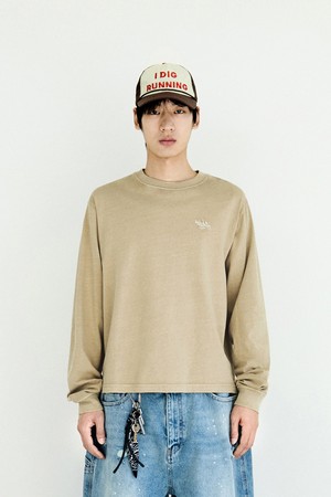 플루크 시그니처 로고 피그먼트 크롭 롱슬리브  FLT719 / 3Color