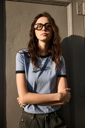 플루크 레트로 스크립트 로고 링거 티셔츠 FST359 / 6Color