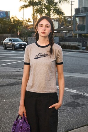 플루크 레트로 스크립트 로고 링거 티셔츠 FST359 / 6Color