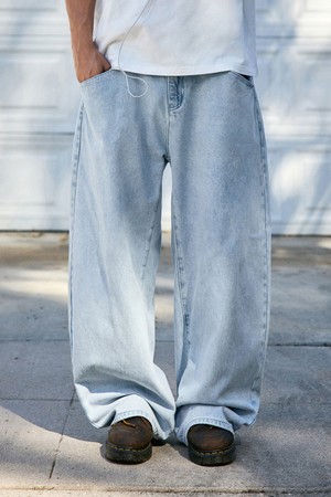 플루크 라이트블루 커브드 데님 팬츠 FDP113 / 1Color