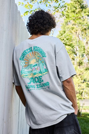 플루크 AQE 롱아일랜드 그래픽 피그먼트 반팔 티셔츠 FST751  / 1Color