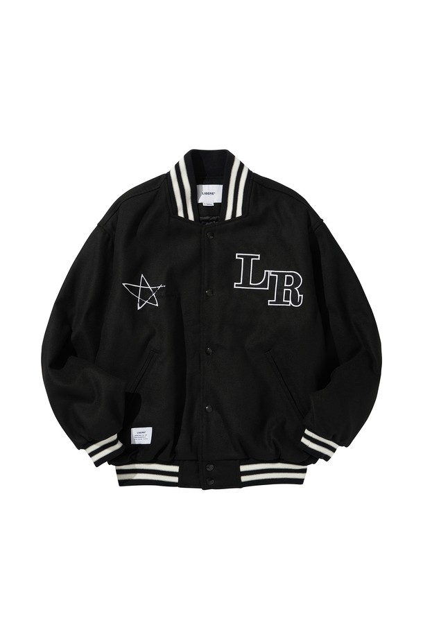 LIBEREKOREA - 블루종/점퍼 - LIBERE VARSITYJACKET / BLACK