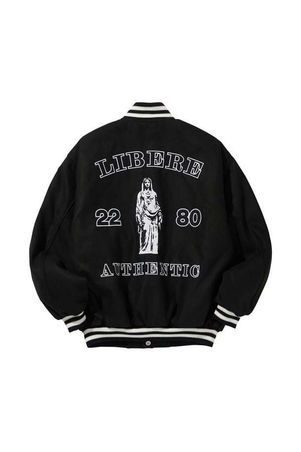 LIBEREKOREA - 블루종/점퍼 - LIBERE VARSITYJACKET / BLACK