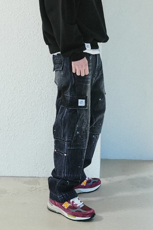 MIL CARGO DENIM PANTS / BLACK